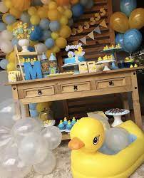 Pin By Franciny Menezes On Buffets Dessert Tables Ducky Baby Showers Baby Shower Duck Baby Shower Fun