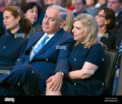 Prime Minister Benjamin Netanyahu of Israel and his wife, Sara, in the  front row prior to his addressing the 2015 Jewish Federations of North  America General Assembly at the Washington Hilton Hotel