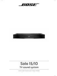 Bose Solo 15 Owner S Manual Pdf Download Manualslib