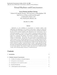 Pdf Virtual Machines And Consciousness