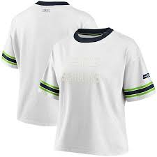 Women S Wear By Erin Andrews White Seattle Seahawks Crop T Shirt