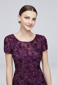 Rosette Lace Cap Sleeve A Line Gown David S Bridal A Line Gown Lace Caps Gowns