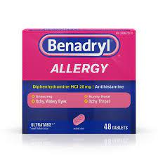 Benadryl Ultratabs Antihistamine Allergy Medicine Tablets 48 Ct Walmart Com Allergy Medicine Benadryl Runny Nose