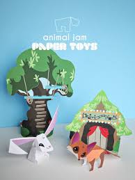Animal Jam Paper Toy Printables Sarapiea Forest Small For Big Animal Jam Paper Toys Paper Crafts