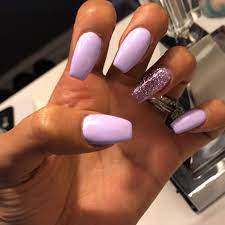 I love this color and the design! Short Light Purple Acrylic Nails Coffin Nail And Manicure Trends