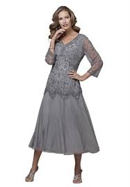 Fit And Flare Beaded Mesh Mock Tunic Dress For Mother Of The Bride Color Grey 169 99 From Roaman S Pukeutuminen
