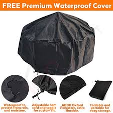 Diameter with a large 31 in. 31 Outdoor Fire Pit Set 6 In 1 Large Bonfire Wood Burning Firepit Bowl Spark Screen Fireplace Poker Ash Plate Drainage Holes Metal Grate Waterproof Cover For Outdoor Backyard Terrace Patio Pricepulse