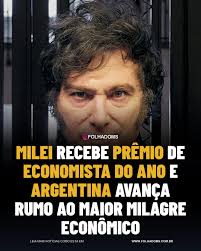Javier Milei recebeu o prêmio “Economista do Ano de 2025” da Ordem dos  Economistas do Brasil, em reconhecimento às suas reformas que eliminaram o  déficit fiscal argentino após 123 anos, permitindo que