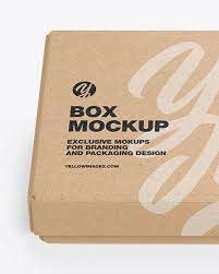 Kraft Gift Box Mockup In Box Mockups On Yellow Images Object Mockups