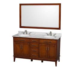 Pair with your own edison bulbs for added rustic flair! Wyndham Hatton Double 60 Inch Transitional Bathroom Vanity Light Chestnut