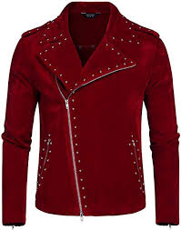 Coofandy Men S Velvet Rivet Design Punk Rock Motorcycle Biker Jacket Zipper Coat Red S At Amazon Men S Clothing Sto Clothes Zipper Coats Mens Clothing Styles