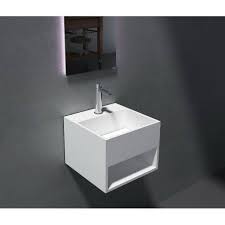Wandwaschbecken Aus Mineralguss Pb2035 Weiss Solid Stone 32 5 X 32 5 X 25 Cm Bernstein Badshop Bagno