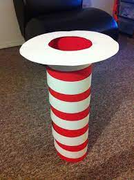 Dr Seuss Week The Cat In The Hat Hat Made Of One Red Poster Board And One White Cost 1 09 From The Dollar Tree Crazy Hat Day Red Poster Cat In