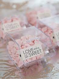In the center of the top tab of your carton, use your punch to create a round hole then use a white brad to secure it. These Diy Mini Candy Bin Favors Are Just Too Adorable For Words Candy Centerpieces Wedding Customized Wedding Favor Wedding Table Centerpieces Diy