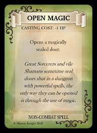 Just ask anyone who has ever found himself accidentally locked out of a pantry or bedroom with no practical way to open the lock from the outside. D100 Dungeon Spell Cards