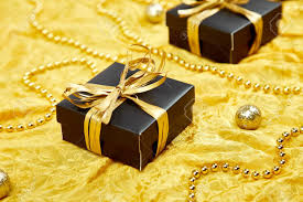 Favorite add to womans birthday chip bag wrapper,womans any number,black gold chip bag wrapper,gold shoe,50th,60th,70th,75th,80th,chip bag wrap,wb3 legendpaperie. Luxury Black Gift Boxes With Gold Ribbon On Shine Gold Background Stock Photo Picture And Royalty Free Image Image 111267666