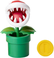 Piranha plant free coloring page for kids . Amazon Com Nintendo Super Mario Piranha Plant 4 Figura Articulada Con Moneda Juguetes Y Juegos