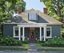 Grey house with blue door. Beautiful Coastal Blue Exteriors The Happy Housie