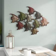 Beachcrest Home Coastal Metal Fish Wall Decor Reviews Wayfair Fish Wall Decor Metal Fish Nautical Wall Decor