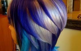 Bright touches of blue and purple on platinum blond hair make it look rich and perfect. Pretty Purple Blonde And Blue Hair Hairstyles For Round Face Hair Beauty At Repinned Net