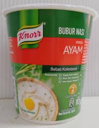 Knorr bubur nasi ayam adalah hidangan lazat yang dibuat dengan ayam dan beras sebenar. Knorr Cup Porridge Chicken 35gm