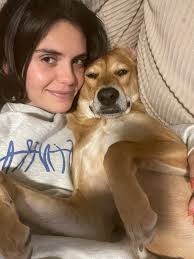 Pregnant mom shares evening sunset rituals with dog