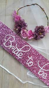 Pink Bride To Be Package Sash And Floral Crown Veil Bridal Shower Sash Hen Party Sash Bachel Pink Bride Bachelorette Sash Floral Crown Veil