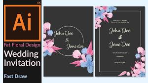 Wedding Invitation Card Designing In Adobe Illustrator Cc Minimalist F Invitation Card Maker Wedding Invitations Photoshop Design Ideas