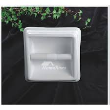A durable brushed nickel finish works well with a variety of bathroom decor. Ceramic Toilet Paper Holder Recessed Square Shaped White