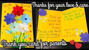 Sunshine thank you card brighten someone's day with this sunshine thank you card. How To Make Thank You Card For Parents Simple And Easy Thank You Card Diy Card For Mom And Dad Youtube
