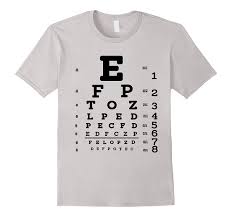Eye Test Snellen Chart T Shirt Optician Graphic Tee Cl