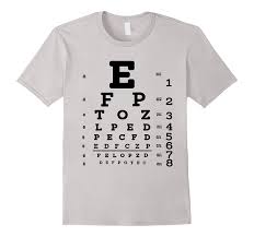 eye test snellen chart t shirt optician graphic tee cl