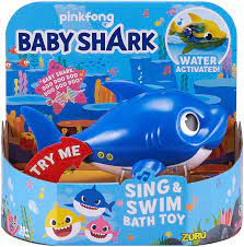 Encourages nurturing skills, imaginative play. Amazon Com Robo Alive Junior Baby Shark Battery Powered Sing And Swim Bath Toy By Zuru Daddy Shark Blue Custom Packaging Toys Games
