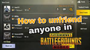 How To Remove Pubg Mobile Friends Unfriend In Pubg Mobile