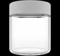 3 Ounce Clear Glass Jar - Child Resistant White Smooth Cap - (150 qty.)