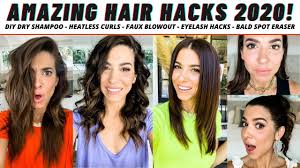 Amazing Hair Hacks 2020 Diy Dry Shampoo Heatless Curls Eyelash Eyebrows More Youtube In 2020 Heatless Curls Cool Hairstyles Hair Hacks