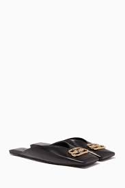 Shop Balenciaga Black Square Toe Bb Mules For Women Ounass Uae