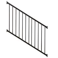 Weatherables Stanford Black 3 5 Ft H X 72 In W Textured Aluminum Stair Railing Kit Textured Black Stair Railing Kits Indoor Stair Railing Stair Railing