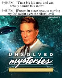 There was a very specific type of adrenaline that came from hearing the Unsolved  Mysteries theme song while sitting on a floral print couch. One minute  you're fine, and the next, you're