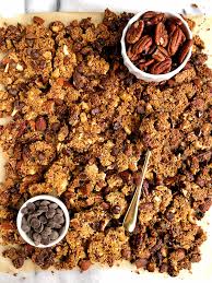 Chocolate Chip Grain Free Granola Recipe Rachlmansfield Recipe Granola Recipes Granola Clusters Recipe Grain Free Granola