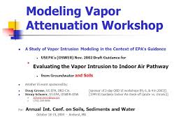 modeling vapor attenuation workshop a study of vapor