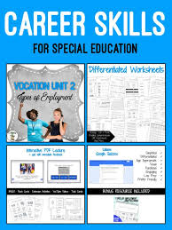 vocation unit 2 bundle types of employment vocational skills special education special education students