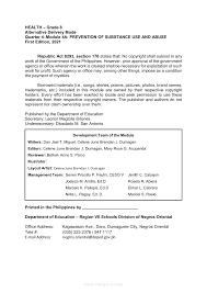Please make sure to log in to your deped email to get your copies. Health Quarter 4 Module 4a Prevention Of Substance Use And Abuse Grade 8 Modules
