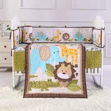7pcs Embroidery Lion Baby Cot Bedding Sets Ropa De Cama Bebe Baby Sheet Crib Bed Linen 4bumpers Duvet Bed Cover Bed Skirt Cot Sheets Cot Beddingcot Bedding Set Aliexpress