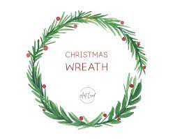 Christmas Wreath Clipart Watercolor Winter Clipart Holiday Etsy Christmas Wreath Clipart Holiday Clipart Clip Art