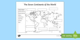 The Seven Continents Labeling Activity Teacher Made