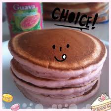 Easy Guava Pancakes Instead Of Using Water Or Milk In Your Pancake Mix Use Guava Juice It Makes It Light Fluffy And Surpri Pancakes Mix Cake Toppings Food