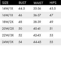 Brand Name Plus Size Charts