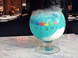 «sugar factory, south beach on the right is a yummy banana nutella milkshake, but on the left is…» Sugar Factory American Brasserie Miami Restaurants In South Beach Miami