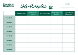 Ein putzplan ist daher nicht nur in wohngemeinschaften sinnvoll, sondern auch bei singles, paaren und familien mit kindern. Putzplan Zum Ausdrucken